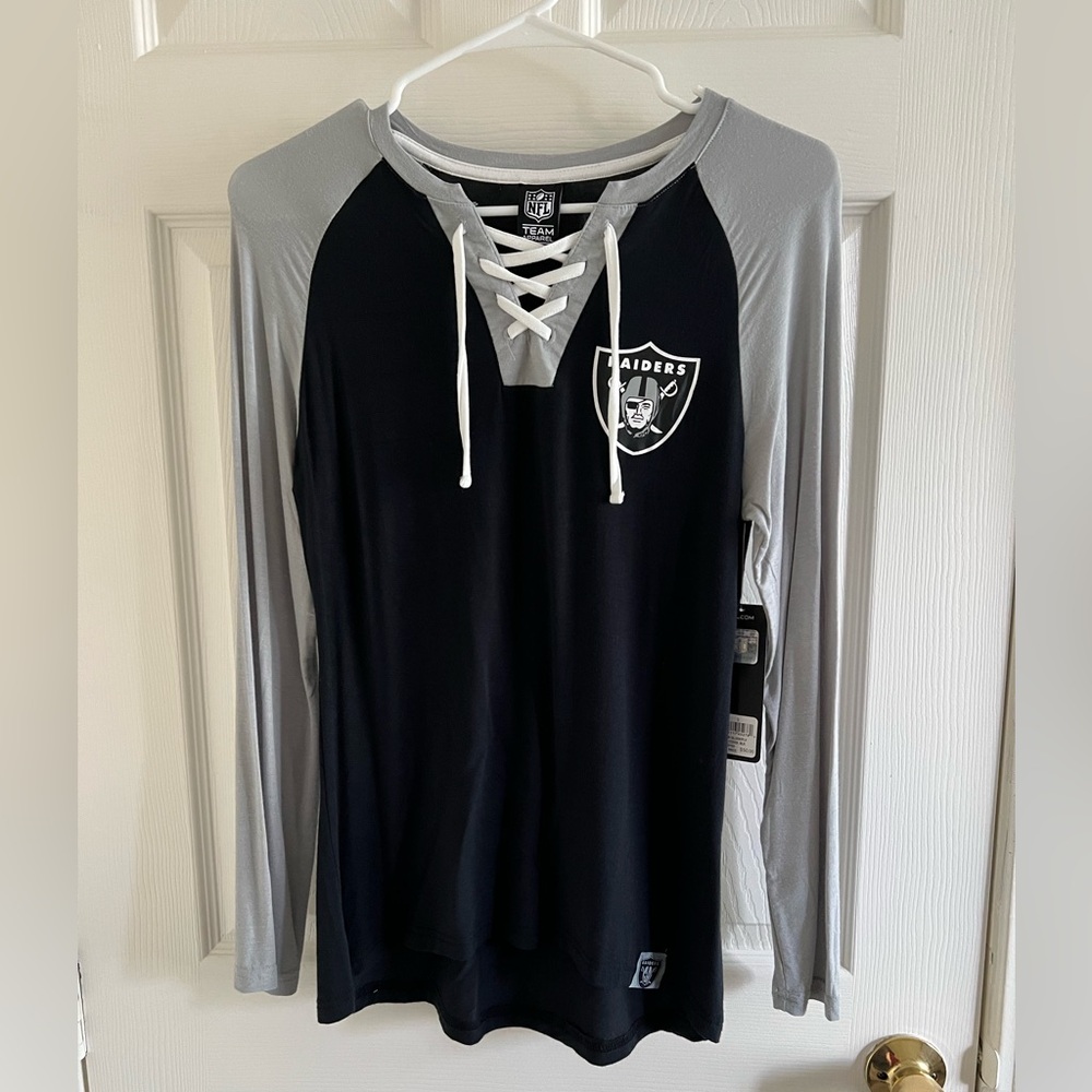 Raiders Black and Gray Long Sleeve Shirt